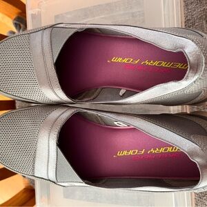 Skechers Women's Silver Slip-On Sneakers